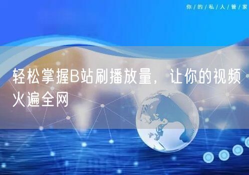 轻松掌握B站刷播放量，让你的视频火遍全网